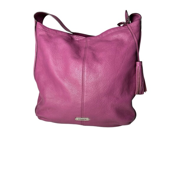 COACH F23309  AVERY Pebbled LEATHER HOBO ROSE Purple Shoulder Y2K 00s - Picture 2 of 16